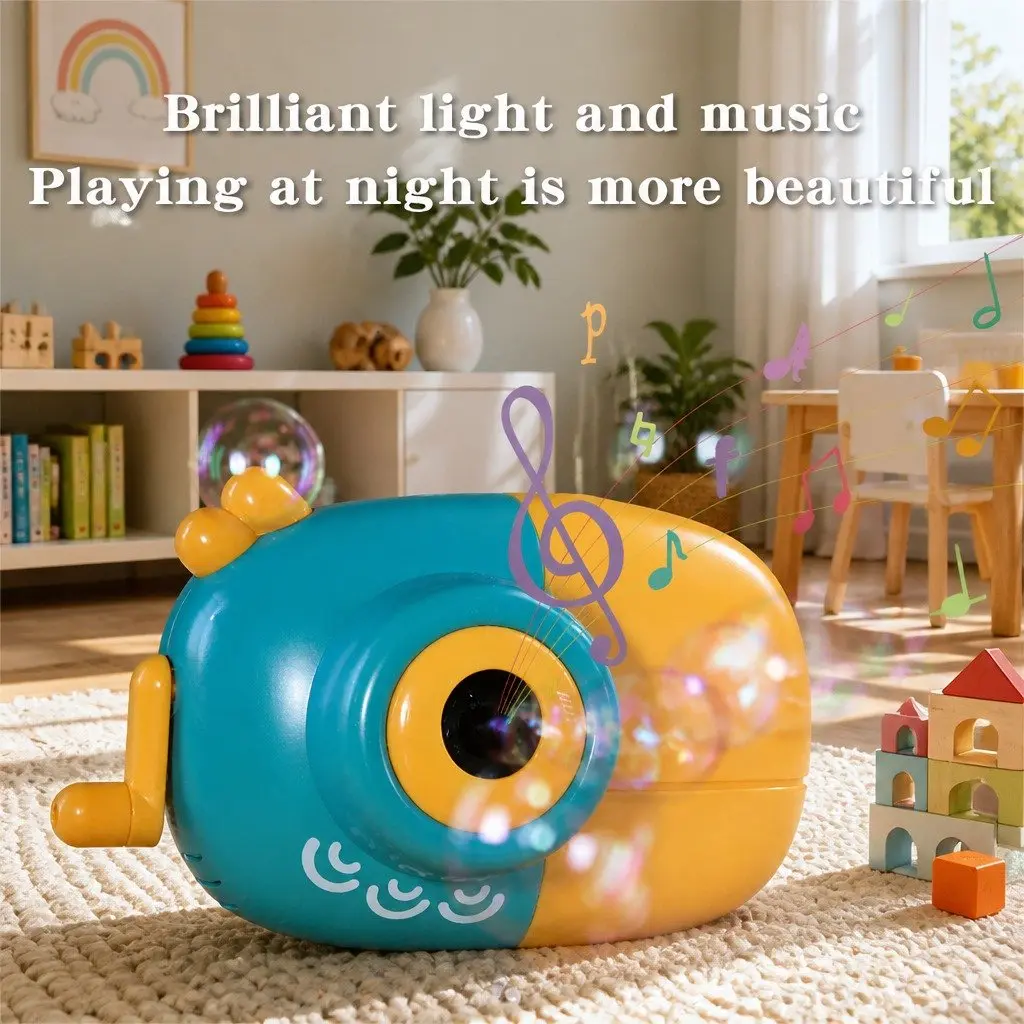 Bubble Machine Rechargeable Hand-held Automatic Soap Water Toy ABS 16.3cm x 15.3cm x 9.3cm Multicolour