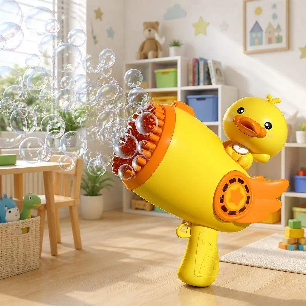 Bubble Toy Machine ABS 24x14.8x24cm Green Cartoon 69 Hole Outdoor