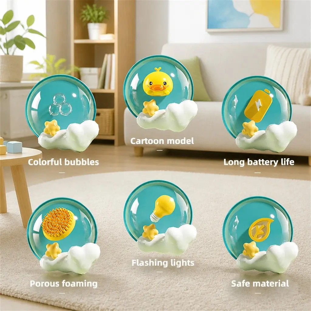 Bubble Toy Machine ABS 24x14.8x24cm Yellow Duck Cartoon