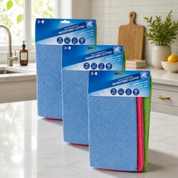 9-Pack Microfibre Cleaning Cloths 30x30cm for Daily Use