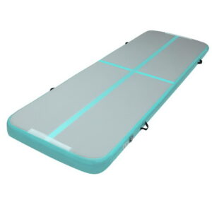 x 1m Inflatable Gymnastics Air Track Mat Tumbling Exercise Mint Green Grey