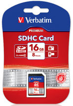 SDHC 16GB (Class 10) Up to 45MB/Sec 300X read speed