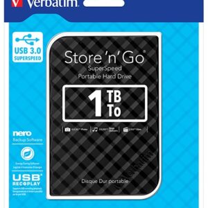 1TB 2.5' USB 3.0 Black Store'n'Go HDD Grid Design