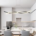 Modern LED Chandelier Lighting Lamps Bedroom Kitchen (Black  L80cm Pendant)