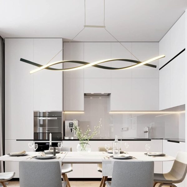 Modern LED Chandelier Lighting Lamps Bedroom Kitchen (Black  L80cm Pendant)