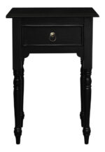 Huntely 1-Drawer Turn Leg Side Table (Black)