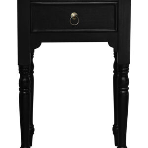 Huntely 1-Drawer Turn Leg Side Table (Black)