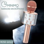 4 in 1 Wireless Bluetooth Karaoke Microphone with Record Rose Gold