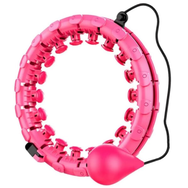 Weighted Hula Hoop with 26 Detachable Knots (Pink)