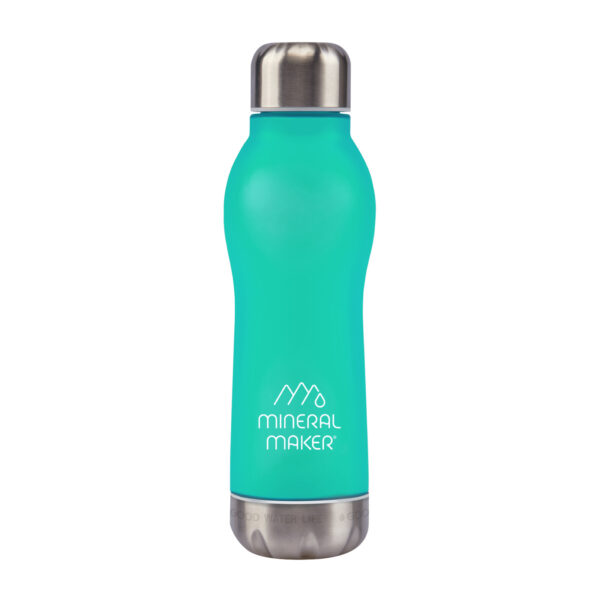 Mineral Maker MORBIDO Alkaline Filter Water Bottle + a Mineral Stone Pouch GREEN