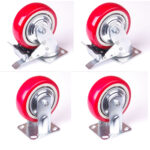 4x 6 inch Industrial  Swivel Brake Locking Caster Castor Wheels Casters 2x swivel 2x fixed for Cart Furniture Workbench