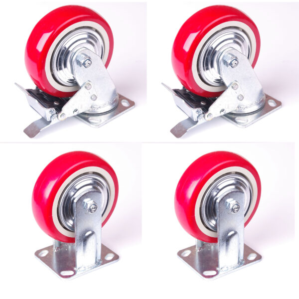 4x 6 inch Industrial  Swivel Brake Locking Caster Castor Wheels Casters 2x swivel 2x fixed for Cart Furniture Workbench