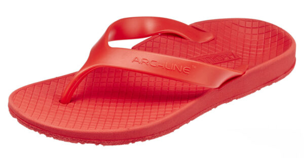 ARCHLINE Orthotic Thongs Arch Support Shoes Footwear Flip Flops Orthopedic - Red/Red - EUR 46