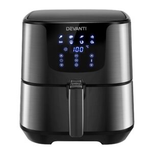 7L Air Fryer LCD Touch Healthy Cooker 1700W Non Stick 8 Presets Stainless Steel