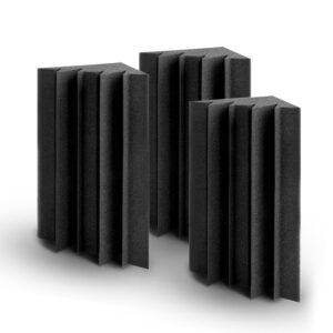 20pcs Acoustic Foam Corner Bass Trap Soundproofing Black 25kg/m3 Density 12x17x24cm