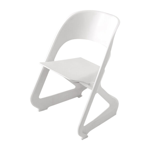 Modern Set of 4 Stackable Dining Chairs White Plastic Sculpted Design Versatile