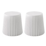 Set of 2 Cupcake Stool Stackable Bar Chairs Polypropylene White 130kg Capacity