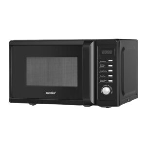 20L Microwave Oven 700W Countertop 5 Power Levels 8 Presets Child Lock Black