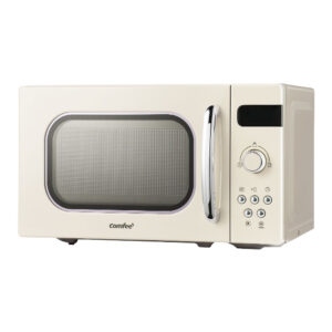 20L Microwave Oven 800W Countertop 8 Presets LED Timer Child Lock Cream 20L