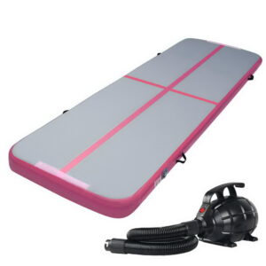 Inflatable Gymnastics Air Track Mat 3x1M Tumbling Pink with Electric Pump Portable