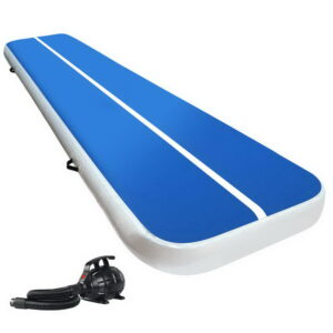 Inflatable Gymnastics Air Track Mat 4M Blue 20CM Thick with Electric Pump