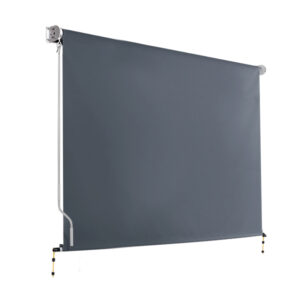 Retractable Outdoor Blind Privacy Awning 2.7x2.5M UV Resistant Hand Crank Grey