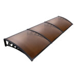 DIY Window Door Awning Canopy UV Rain Protection 1x3m Brown Aluminium