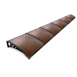 UV Rain Resistant Door Window Awning Canopy Brown 1x6m Aluminium DIY Sun Shield