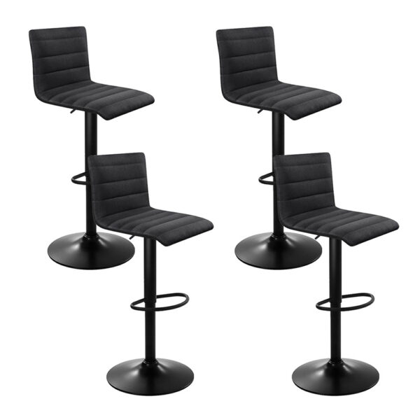 4x Gas Lift Swivel Bar Stools High Density Foam L Shaped Black 88 108cm