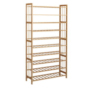 10 Tier Bamboo Shoe Rack Storage Organizer Eco Friendly 50 Pairs Natural Finish