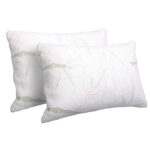 Set of 2 Bamboo Memory Foam Pillows Hypoallergenic 70x40cm High Breathability