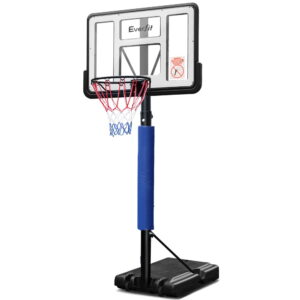 Portable Basketball Hoop Stand 44 Acrylic Backboard Adjustable 2.45 3.05M Blue