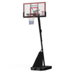 Adjustable Basketball Hoop Stand Portable 44in PC Backboard Steel Frame Red