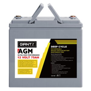 75Ah Deep Cycle Battery 12V AGM Sealed Power Box Solar  Camping