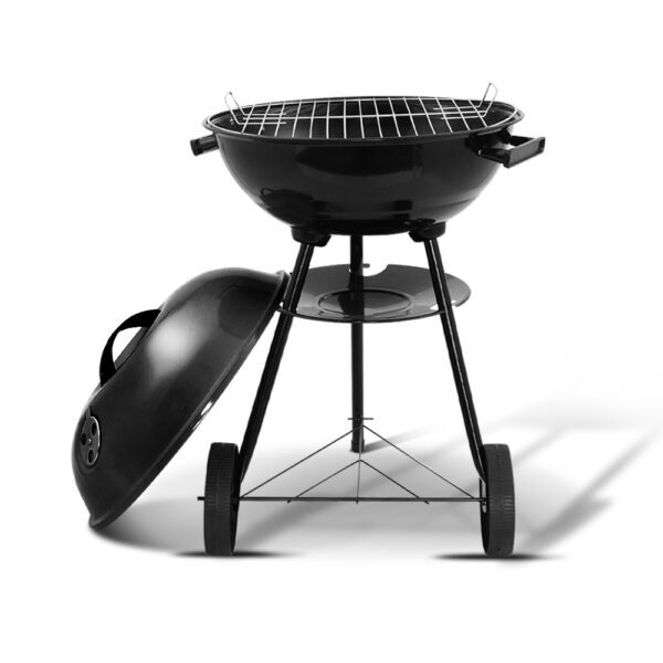 Portable Charcoal BBQ Smoker Grill Outdoor Patio Camping 44cm Steel Oven