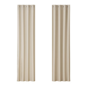 2X Beige Blackout Curtains Thermal Insulated Eyelet 140x230cm Noise Reduction