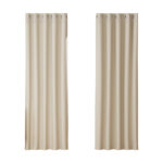 2X Beige Blackout Curtains Thermal Insulated Eyelet 180x213cm Noise Reduction