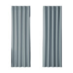 2X Grey Blackout Curtains Thermal Insulated Eyelet 180x213cm Noise Reduction