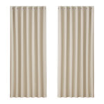 2X Beige Blackout Curtains Thermal Insulated Eyelet 240x230cm Noise Reduction