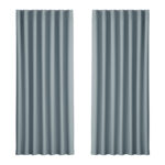 2X Grey Blockout Curtains Thermal Insulated Eyelet 240x230cm Noise Reduction