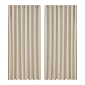 2X Beige Blackout Curtains Thermal Insulated Eyelet 300x230cm Noise Reduction