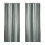 2X Grey Blackout Curtains Thermal Insulated Eyelet 240x230cm Noise Reduction