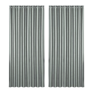 2X Grey Blackout Curtains Thermal Insulated Eyelet 300x230cm Noise Reduction