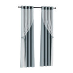 2X Blockout Curtains 132x160cm Thermal Insulation Noise Reduction Light Grey