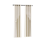 2X Beige Blockout Curtains 132x242cm Thermal Insulation Noise Reduction