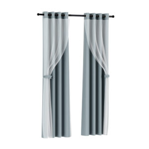 2X Blockout Curtains Light Grey 132x242cm Thermal Insulation Noise Reduction