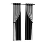 2X Blackout Thermal Insulated Curtains 132x304cm Noise Reduction Machine Washable