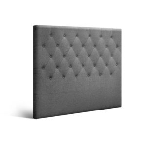 King Single Bed Head Tufted Design High Density Foam Grey 116x120cm