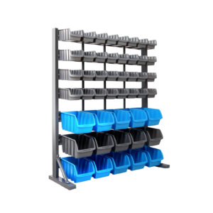 Heavy Duty 47 Bin Storage Rack 124KG 7 Tier Shelving Magnetic Tool Bar Organizer