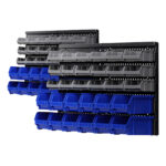 60 Bin Wall Mounted Storage Rack Tools Organizer Detachable Bins 72kg Capacity